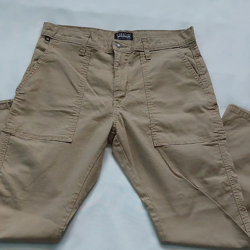 Signature Gold Taupe Levis‎ Straus Casual Pants Mens Size 34X30